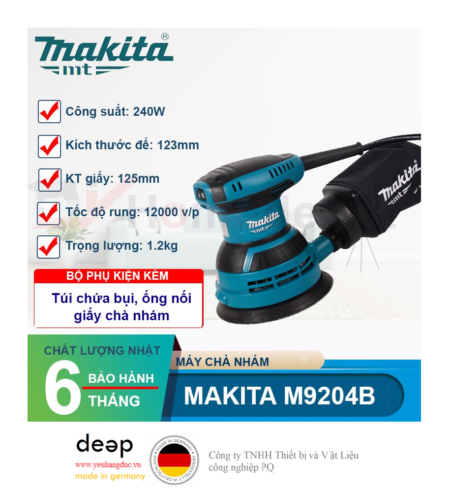 Máy chà nhám rung tròn Makita M9204B   Piqi4 | Www.Thietbinhapkhau.Com | Công Ty PQ 