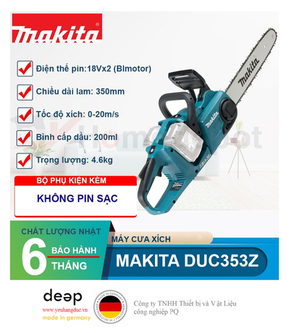  Máy cưa xích dùng pin Makita DUC353Z   Piqi4 | Www.Thietbinhapkhau.Com | Công Ty PQ 