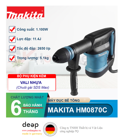  Máy đục bê tông Makita HM0870C   Piqi4 | Www.Thietbinhapkhau.Com | Công Ty PQ 