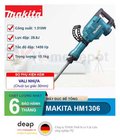  Máy đục bê tông Makita HM1306 1510W   Piqi4 | Www.Thietbinhapkhau.Com | Công Ty PQ 