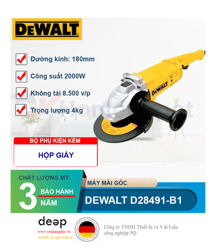  Máy mài góc DEWALT D28491-B1   Piqi4 | Www.Thietbinhapkhau.Com | Công Ty PQ 