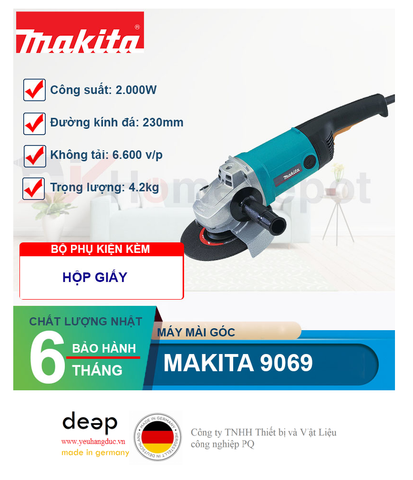  Máy mài góc Makita 9069 2000W   Piqi4 | Www.Thietbinhapkhau.Com | Công Ty PQ 