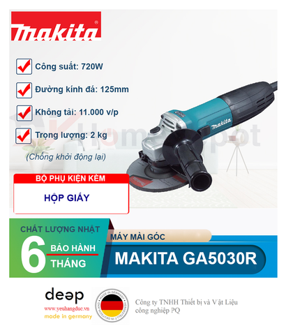  Máy mài góc Makita GA5030R 720W   Piqi4 | Www.Thietbinhapkhau.Com | Công Ty PQ 