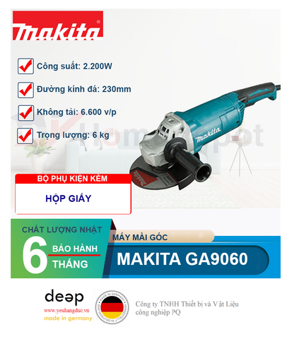  Máy mài góc Makita GA9060 2200W   Piqi4 | Www.Thietbinhapkhau.Com | Công Ty PQ 