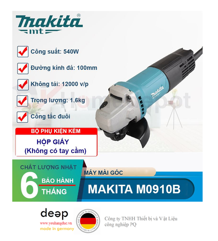  Máy Mài Góc Makita M0910B 540W   Piqi4 | Www.Thietbinhapkhau.Com | Công Ty PQ 