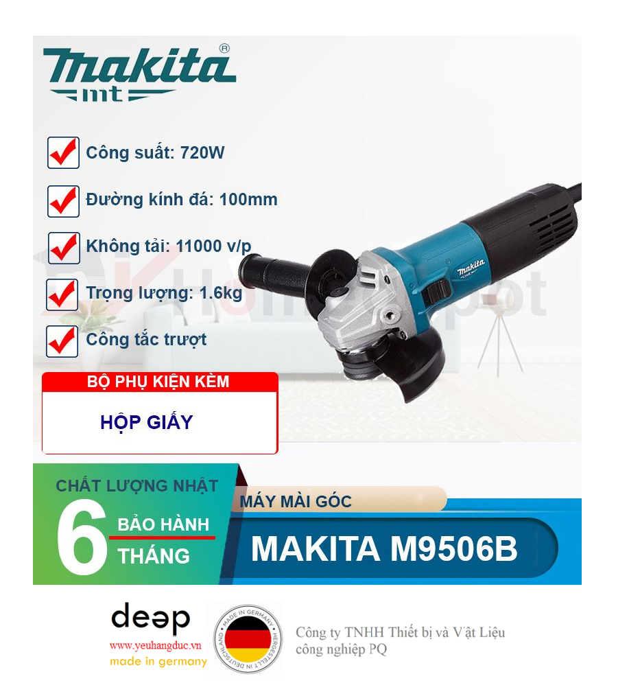 Máy Mài Góc Makita M9506B 720W   Piqi4 | Www.Thietbinhapkhau.Com | Công Ty PQ 