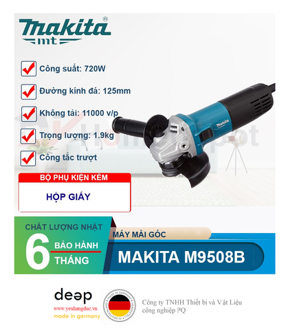  Máy Mài Góc Makita M9508B 720W   Piqi4 | Www.Thietbinhapkhau.Com | Công Ty PQ 