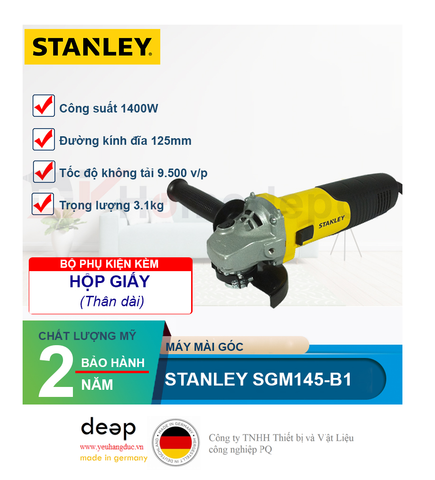  Máy mài góc Stanley SGM145-B1   Piqi4 | Www.Thietbinhapkhau.Com | Công Ty PQ 