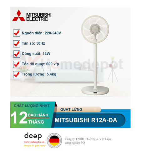  Quạt lửng Mitsubishi R12A-DA (Trắng)   Piqi4 | Www.Thietbinhapkhau.Com | Công Ty PQ 