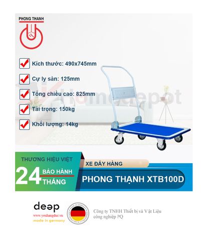  Xe đẩy hàng Phong Thạnh XTB100D   Piqi4 | Www.Thietbinhapkhau.Com | Công Ty PQ 