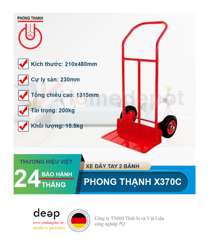  Xe đẩy tay 2 bánh Phong Thạnh X370C   Piqi4 | Www.Thietbinhapkhau.Com | Công Ty PQ 