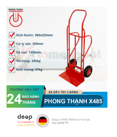  Xe đẩy tay 2 bánh Phong Thạnh X485   Piqi4 | Www.Thietbinhapkhau.Com | Công Ty PQ 