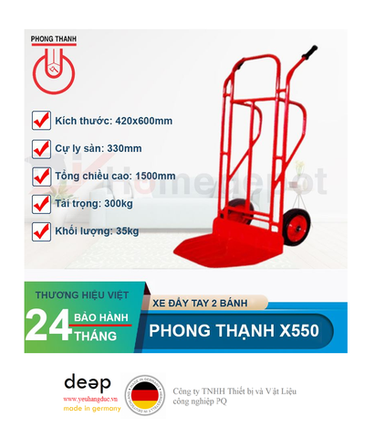  Xe đẩy tay 2 bánh Phong Thạnh X550   Piqi4 | Www.Thietbinhapkhau.Com | Công Ty PQ 