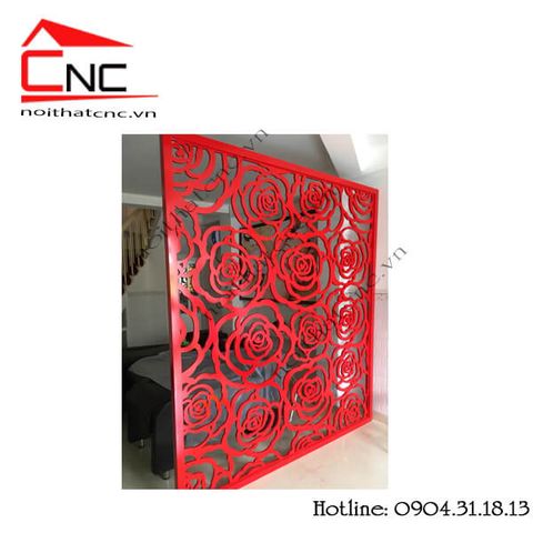  Thi công vách cnc phòng ngủ hoa văn hoa hồng - 386 