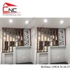 Thi công vách cnc kết hợp lam gỗ cầu thang - 637