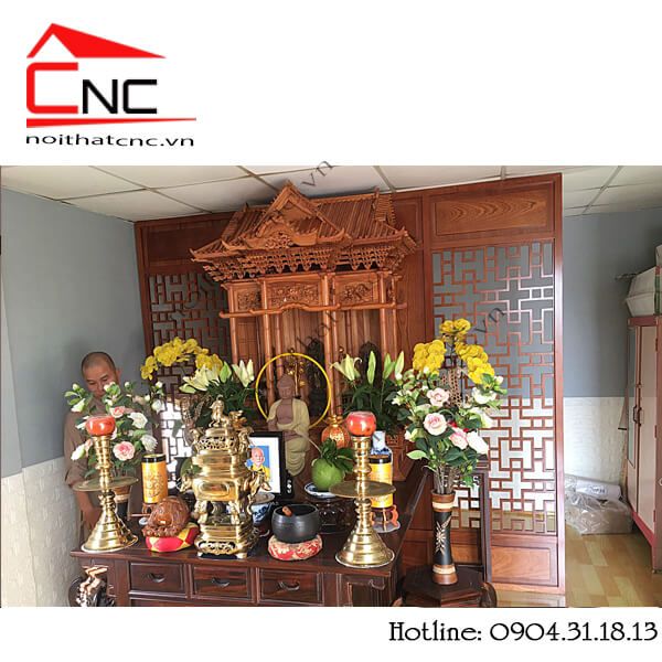 Thi công vách ngăn cnc phòng thờ - 728