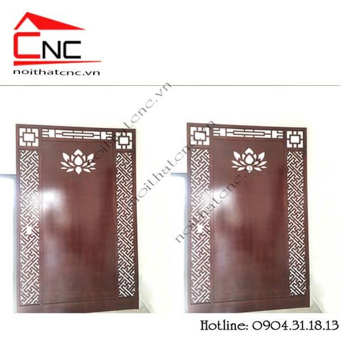  Thi công vách ngăn cnc phòng thờ hoa sen - 729 