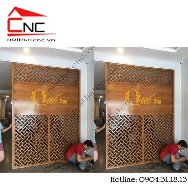 Thi công vách ngăn Quế spa - 399