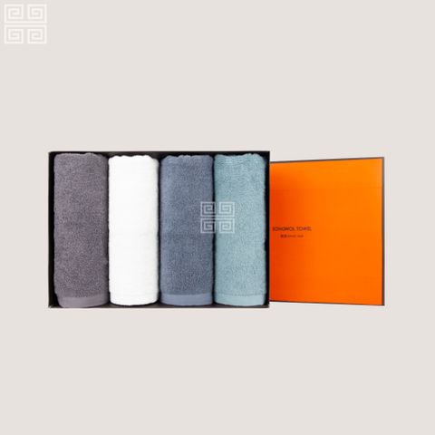 KHĂN QUÀ TẶNG COTTON ANTI COLOR MUJI - Hộp 4 KHĂN 40x80cm