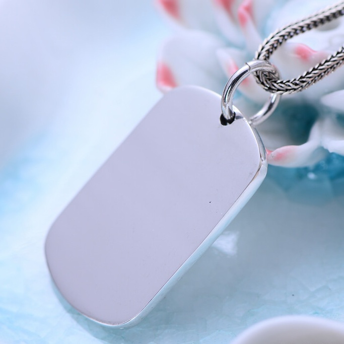  Mặt Dây Bạc Dogtag Trơn - MB323 