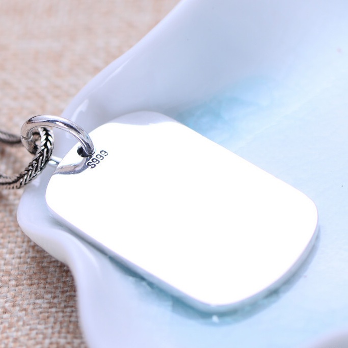  Mặt Dây Bạc Dogtag Trơn - MB323 