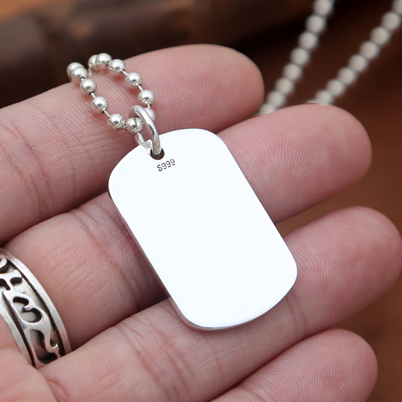  Mặt Dây Bạc Dogtag Trơn - MB115 