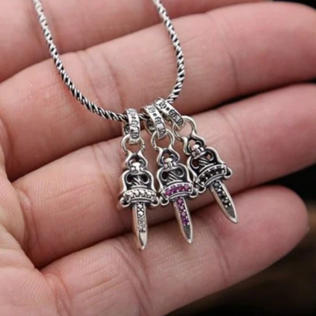  Mặt Dây Bạc Chrome Hearts Kiếm Đính Đá - MB081 