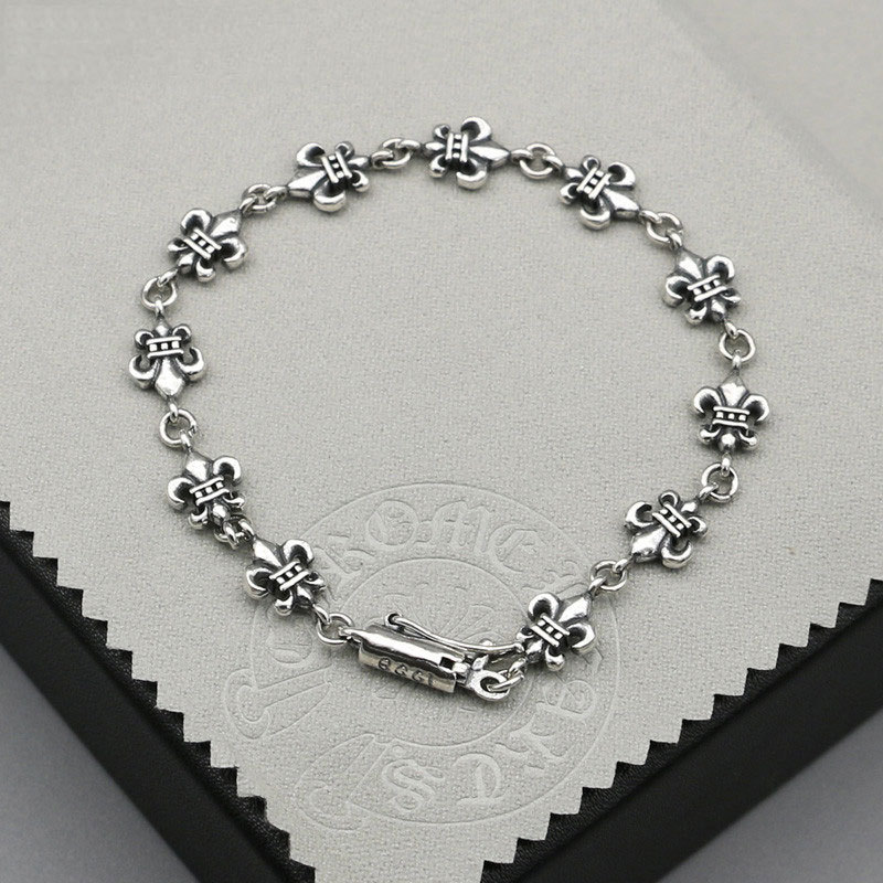 Lắc Tay Bạc Chrome Hearts Hoa Iris - LB230