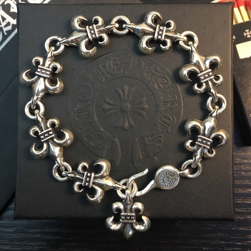  Lắc Tay Bạc Chrome Hearts Hoa Iris - LB234 