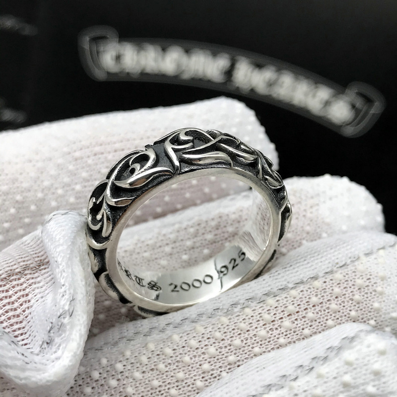  Nhẫn Bạc Chrome Hearts Hoa Văn  - NB635 