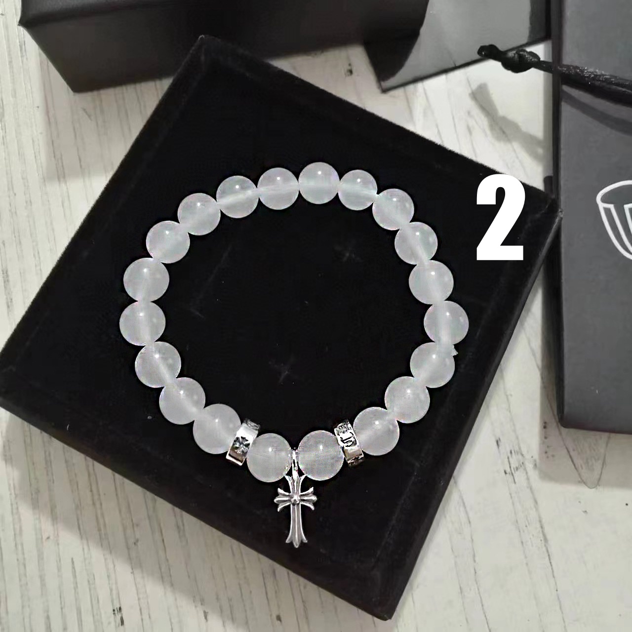  Lắc Tay Bạc Thái Chrome Hearts Đá - LB252 