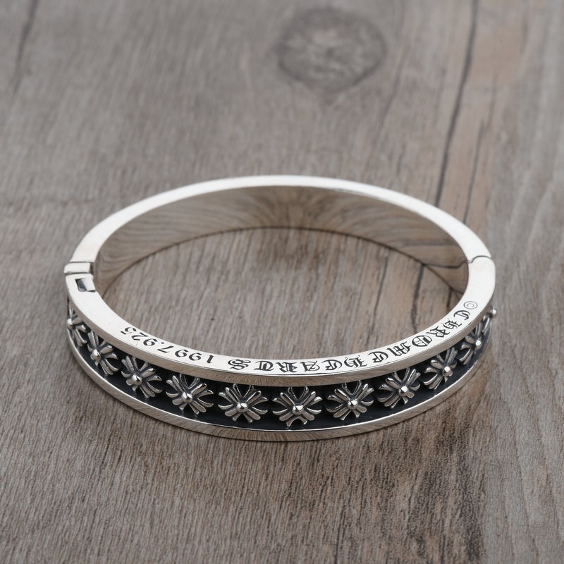  Lắc Tay Bạc Chrome Hearts Hoa Cộng - LB184 