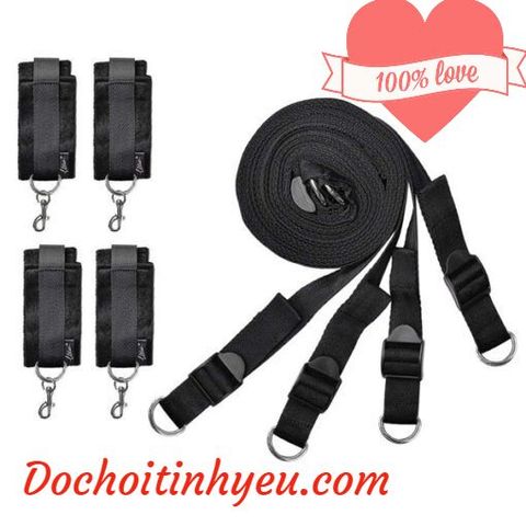 Bộ dây dụng cụ bdsm trói chân tay 4 góc giường