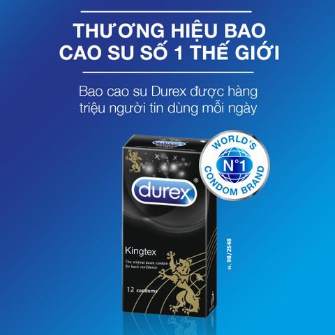 Bao cao su Durex Kingtex size nhỏ 49mm