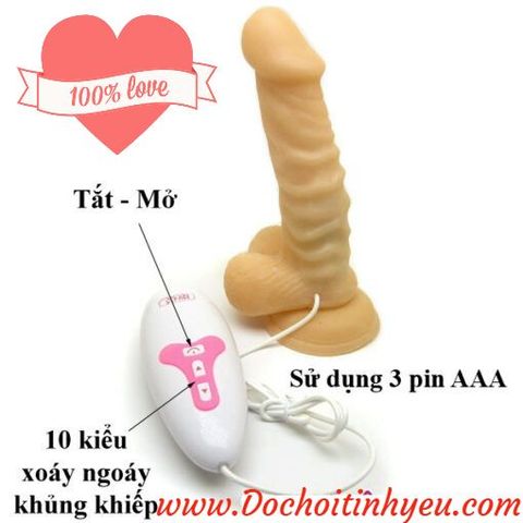 Dương vật giả gắn tường rung xoay ngoáy size nhỏ