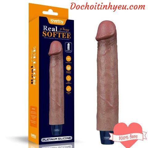 Dương vật giả Lovetoy REAL SOFTEE da nâu siêu mềm rung khỏe