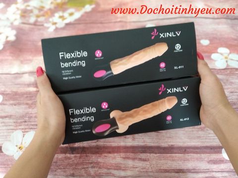 Dương vật giả rung xoay ngoáy sưởi ấm Flexible Bending