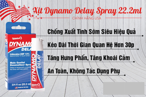 Thuốc xịt chống xuât tinh sớm Dynamo Delay đỉnh cao phong độ