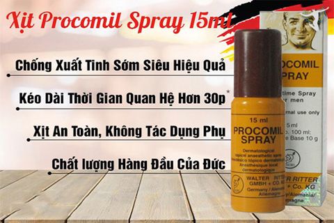 Thuốc chống xuất tinh sớm dạng xịt Procomil Spray