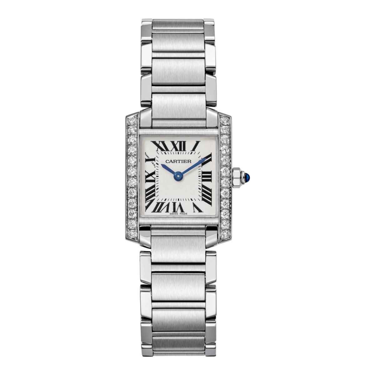Cartier Tank Francaise Small Model Steel Diamonds