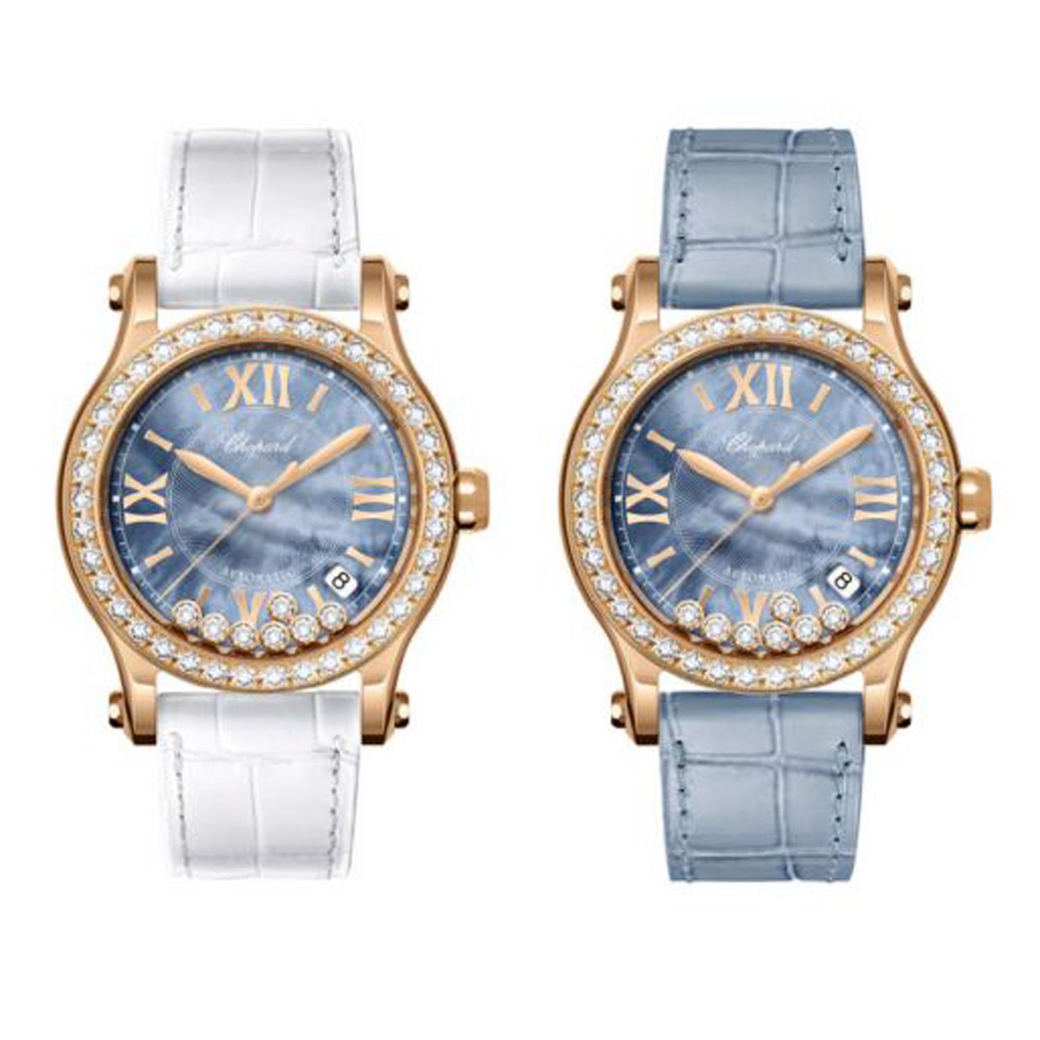 Chopard Happy Sport Automatic Diamond Rose Gold Bracelet Blue MOP Dial 36mm
