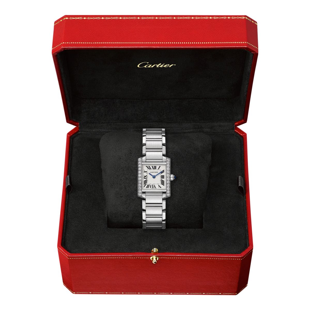 Cartier Tank Francaise Small Model Steel Diamonds