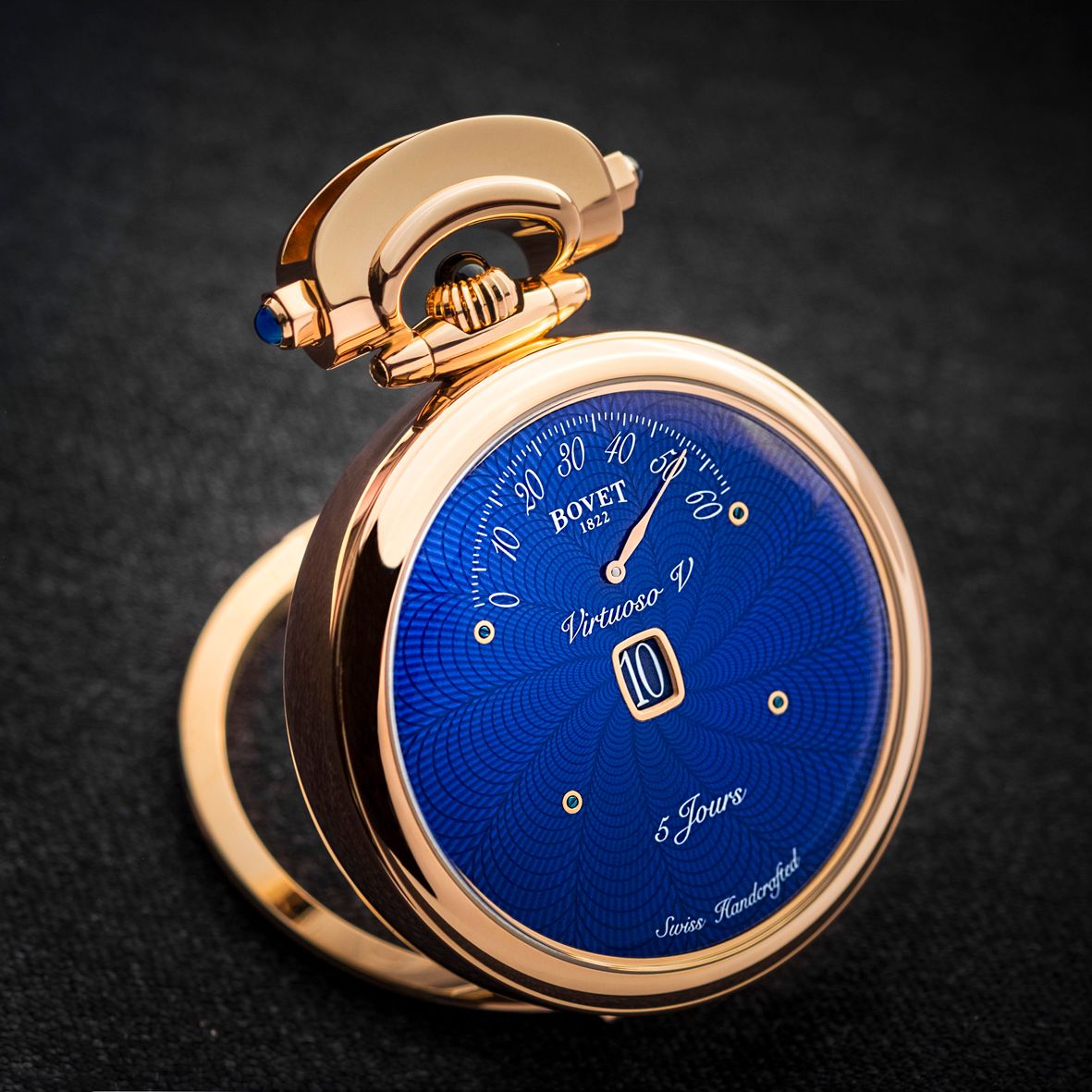 Bovet Fleurier Complications Virtuoso V Rose Gold Blue guilloché Dial