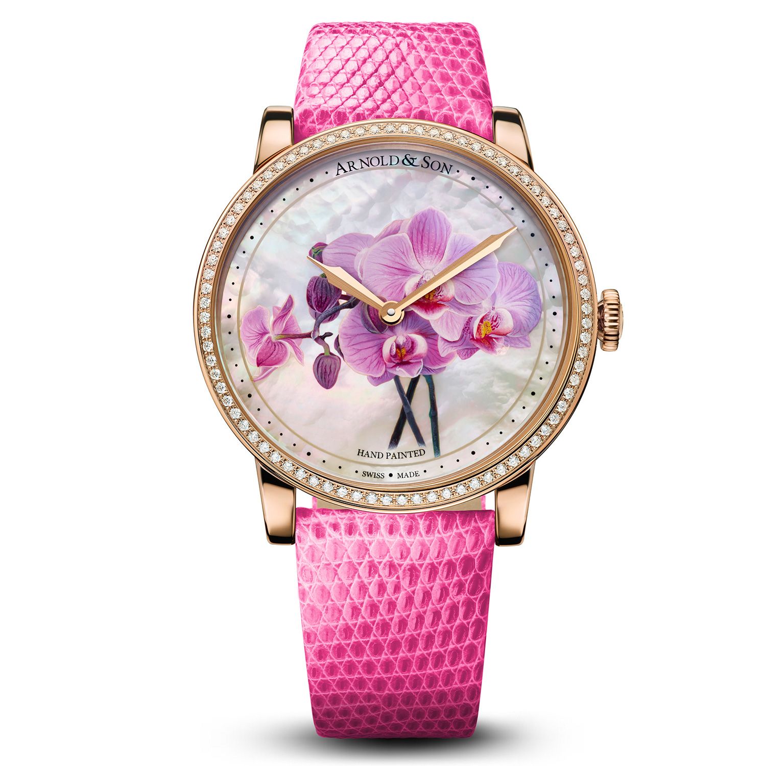 Arnold & Son Royal HM Flowers Pink Orchid 40mm