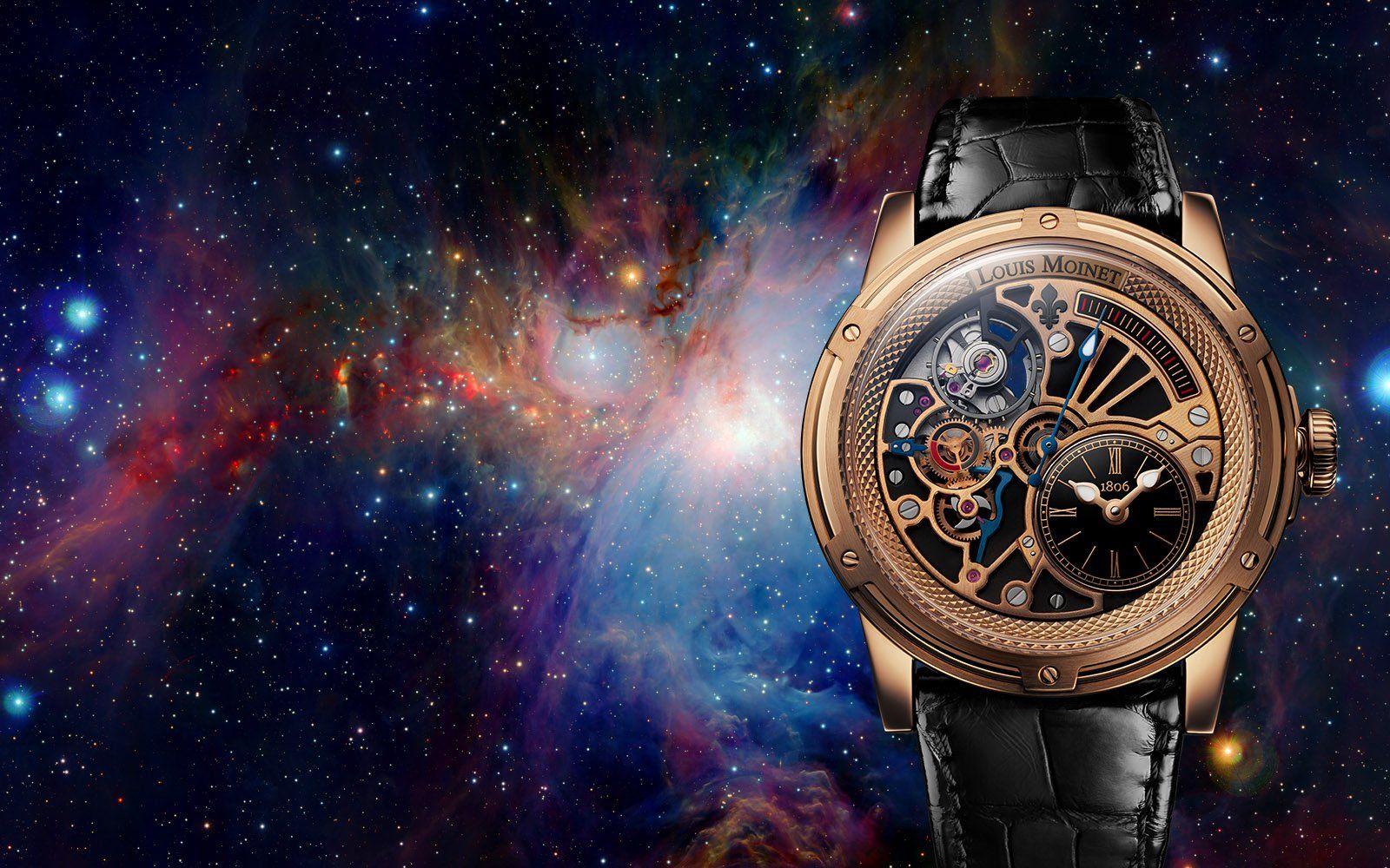 Đồng hồ nam Louis Moinet Tempograph Chrome Rose Gold Black 44mm