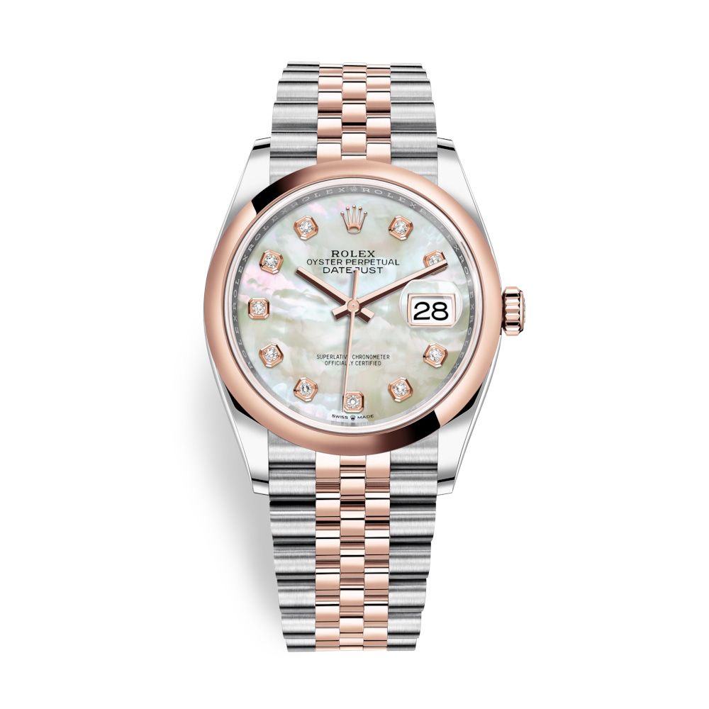 Rolex Datejust 36mm Stainless Steel and Rose Gold MOP 126201-0021