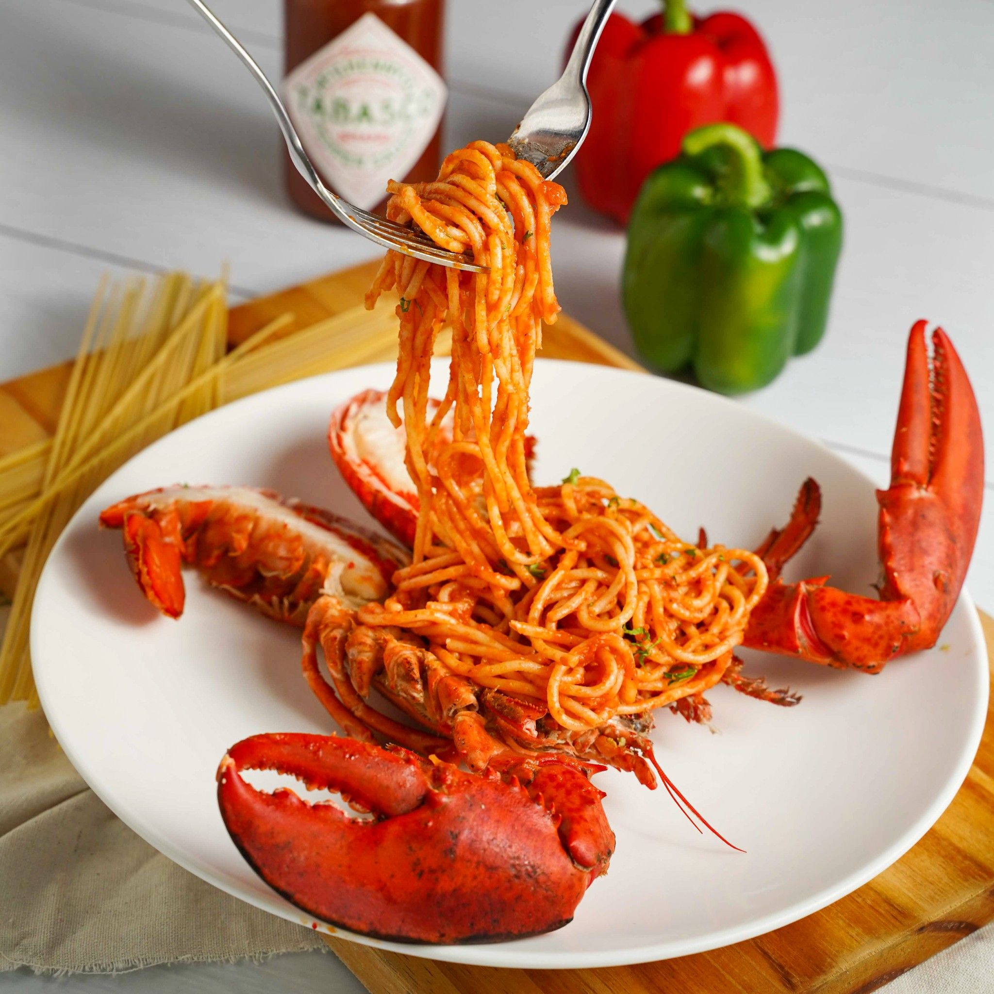 Mì Ý Tôm Hùm Alaska Sốt Cà (Cook Lobster)