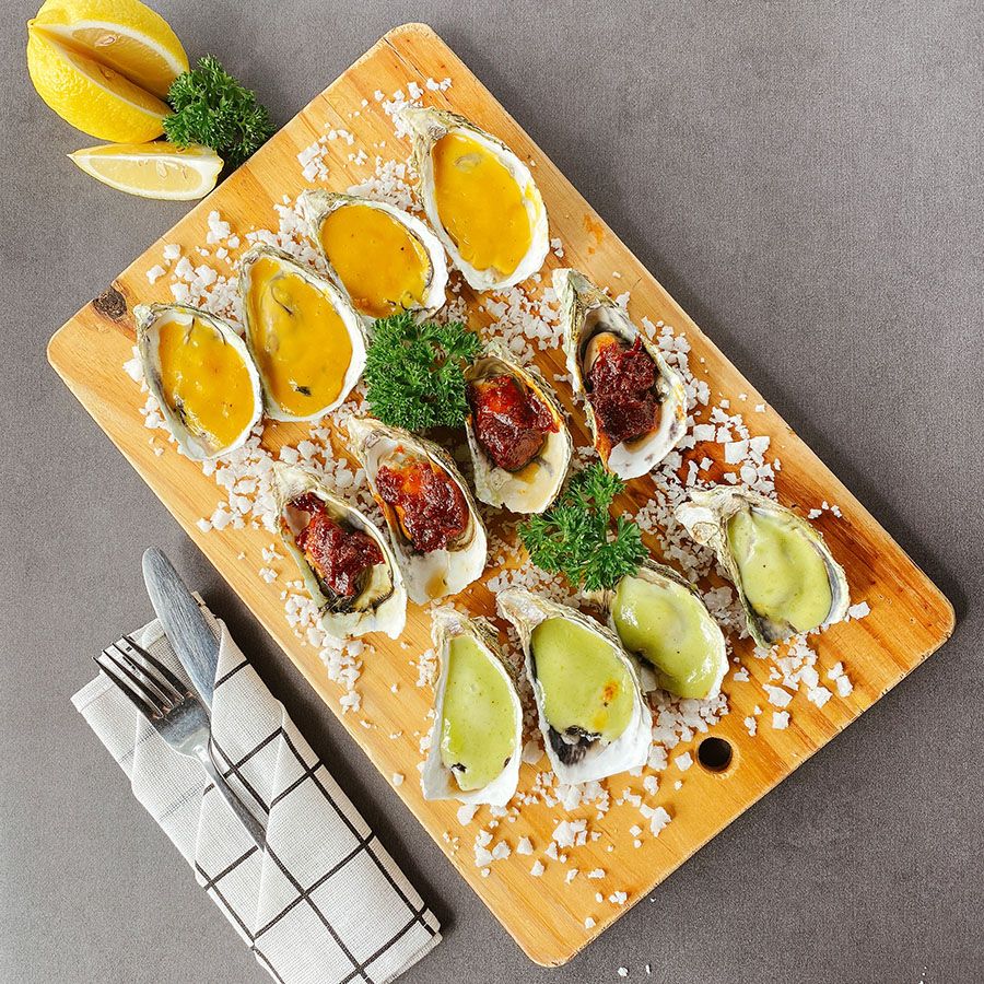 HÀU PHÁP NƯỚNG 3 VỊ ( MUỐI ỚT XANH MÙ TẠT, PHÔ MAI TRỨNG, XÍ MUỘI)