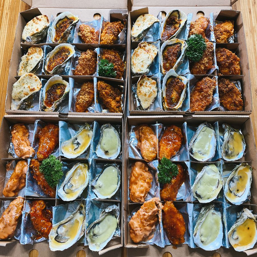 HỘP MIX HÁU PHÁP NƯỚNG & CÁNH GÀ
