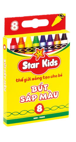  Bút Sáp Màu 8 Cây Star Kids (K-CR08) 